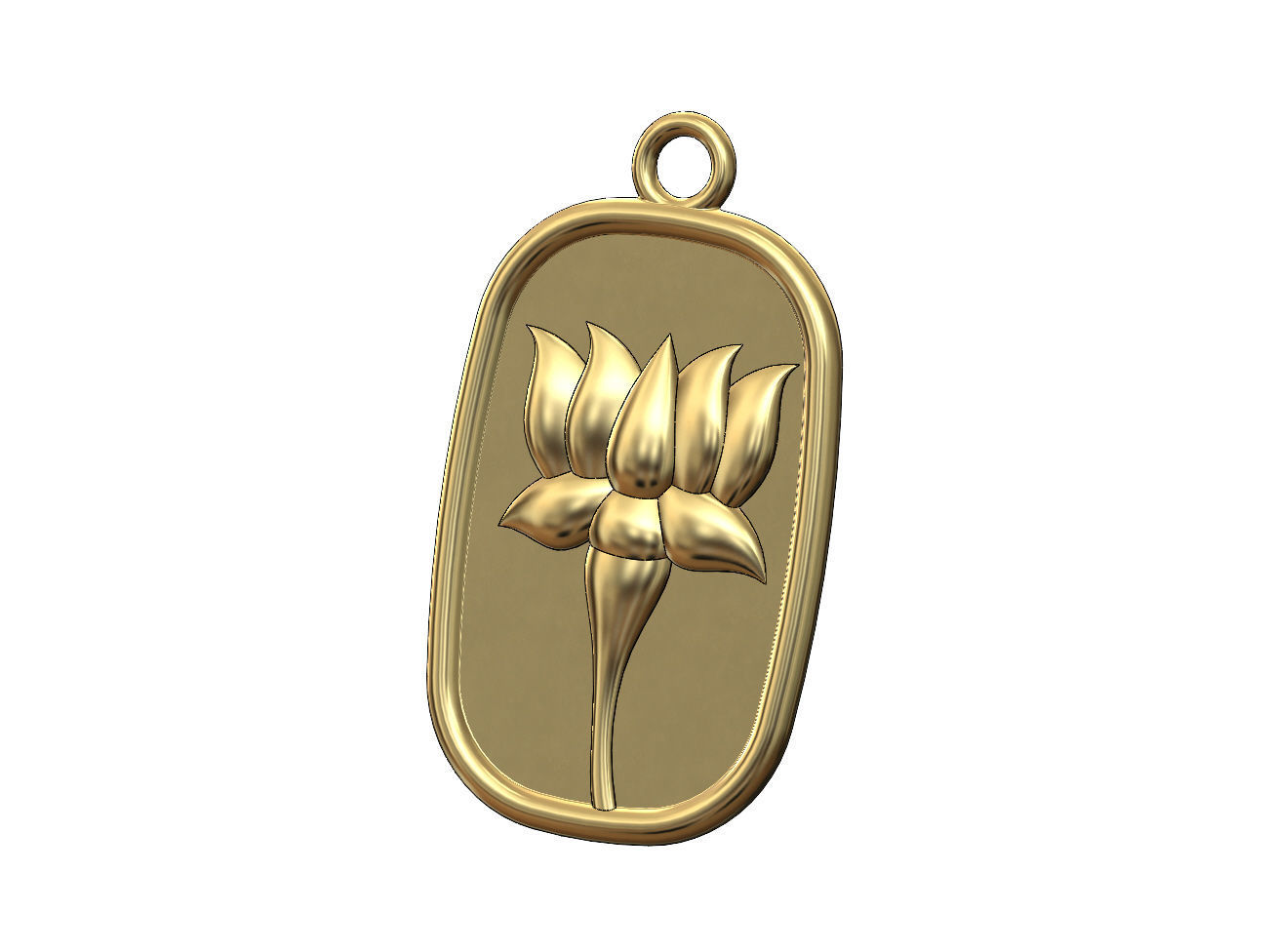 Collection of 4flower relief pendant and charm with bail 3D print model_6