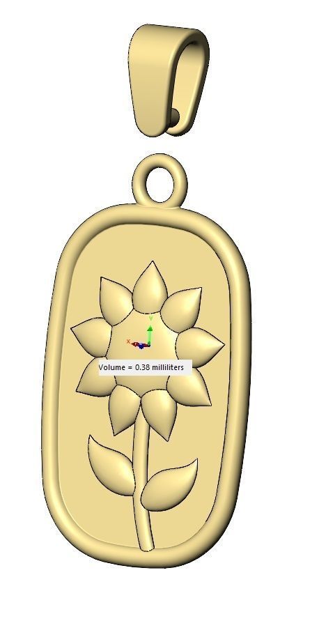 Collection of 4flower relief pendant and charm with bail 3D print model_15