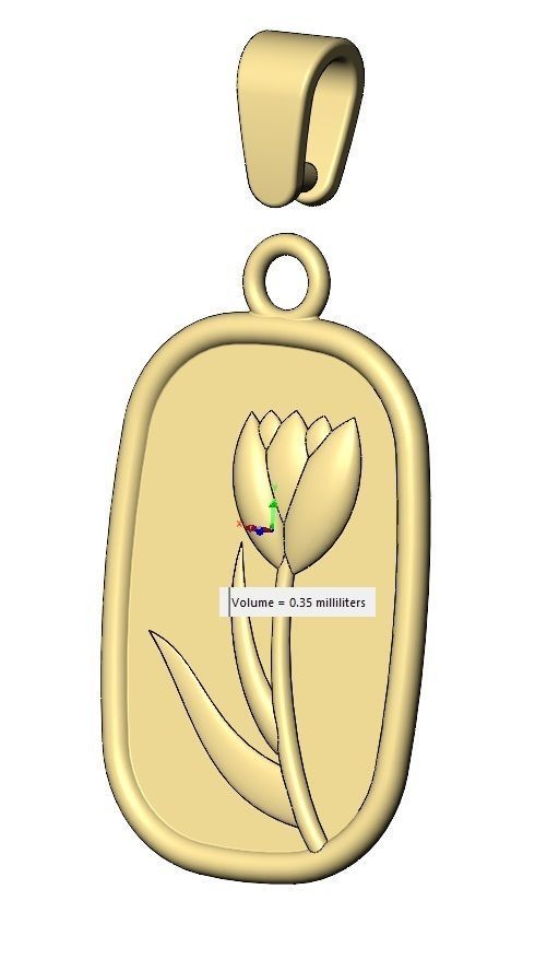 Collection of 4flower relief pendant and charm with bail 3D print model_13