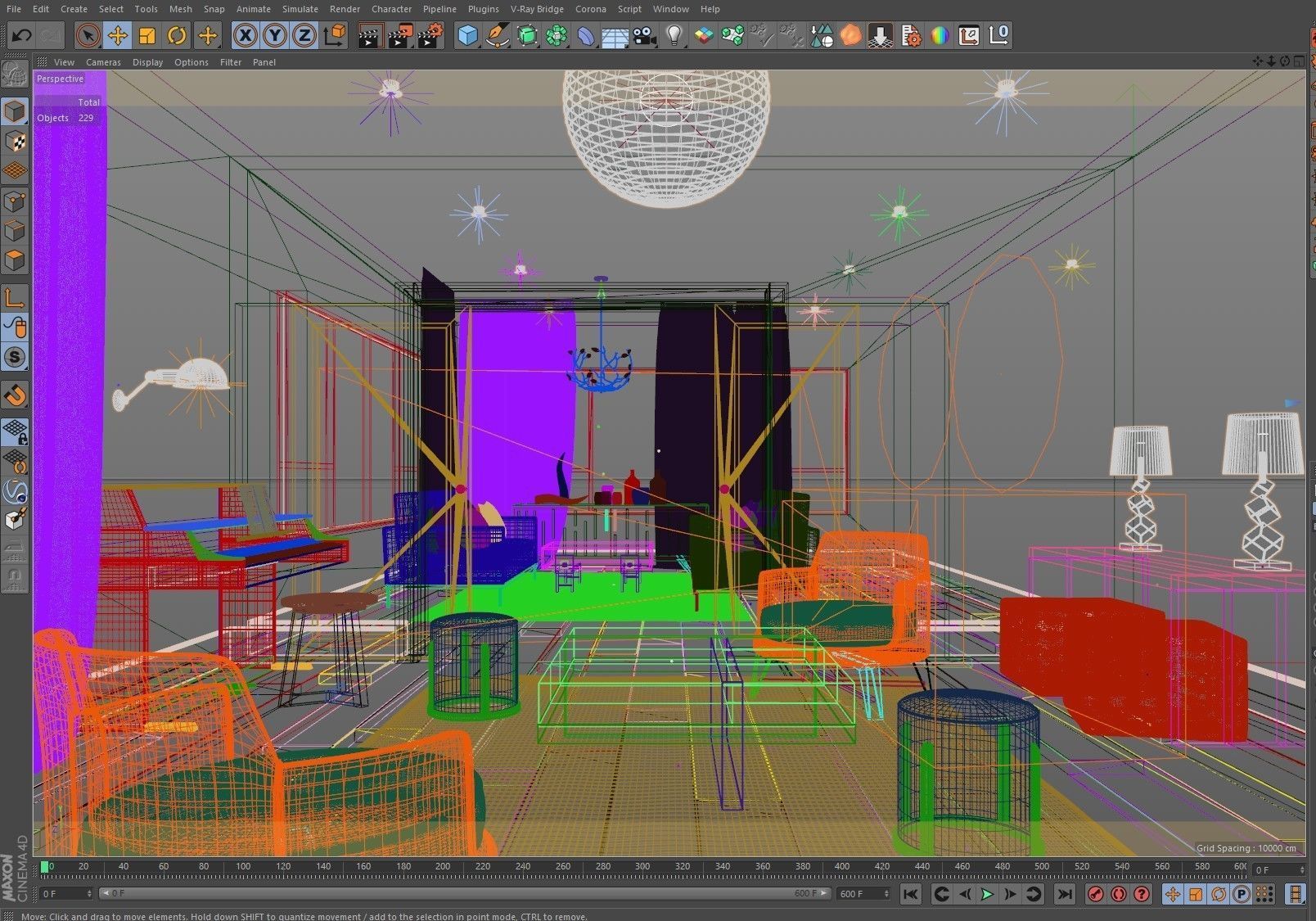 Redshift - C4D Scene files - Living Room 3 Interior 3D model_7