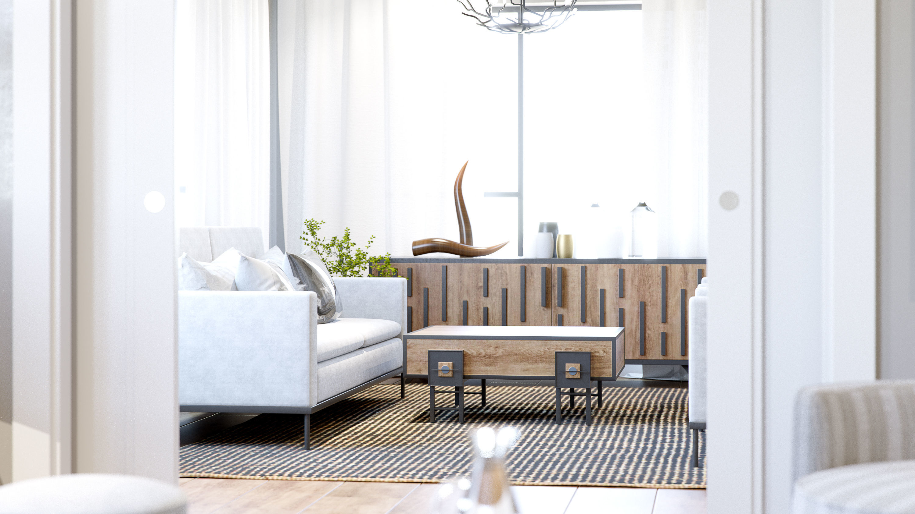 Redshift - C4D Scene files - Living Room 3 Interior 3D model_2