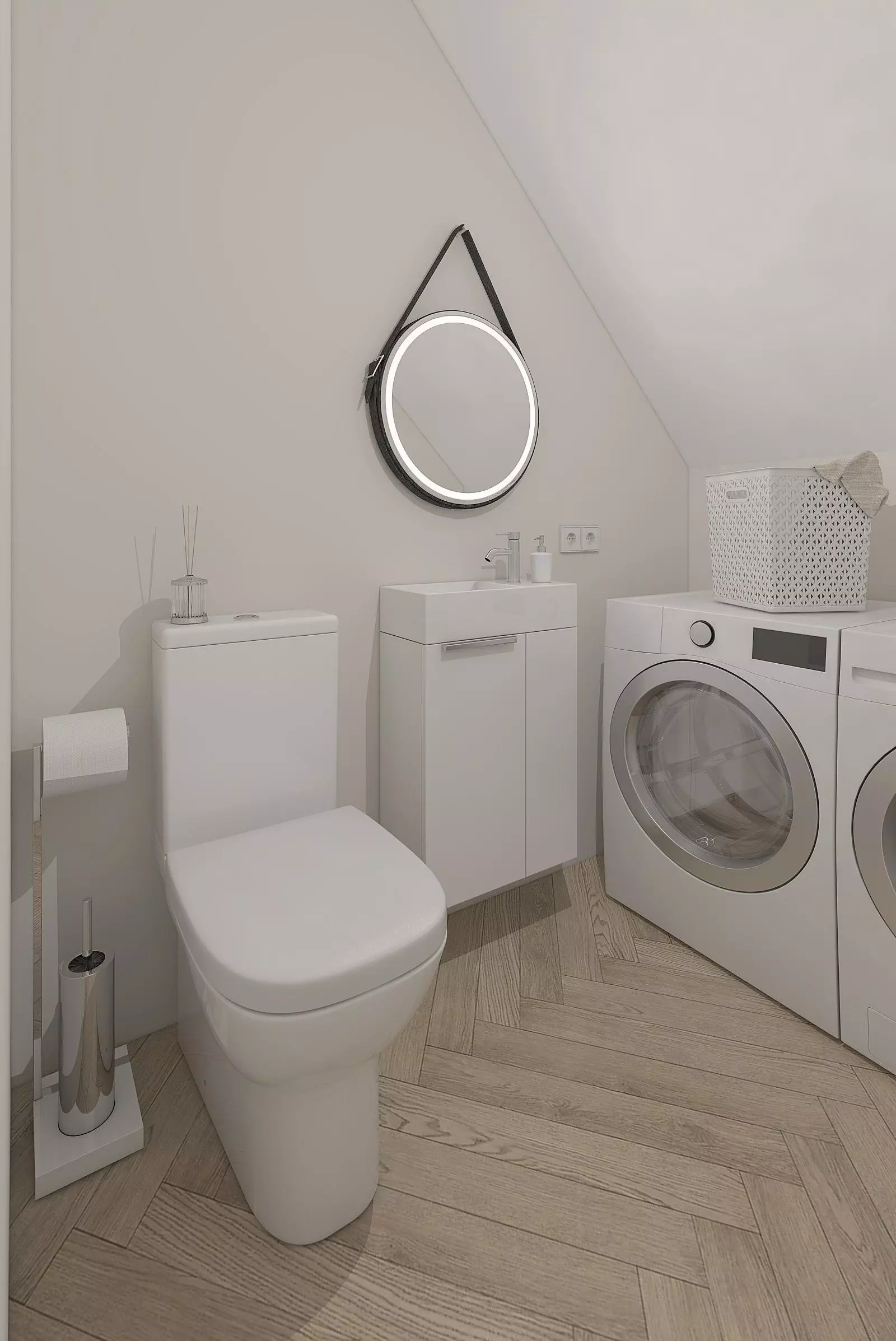 Toilet area under the stairs Free 3D model