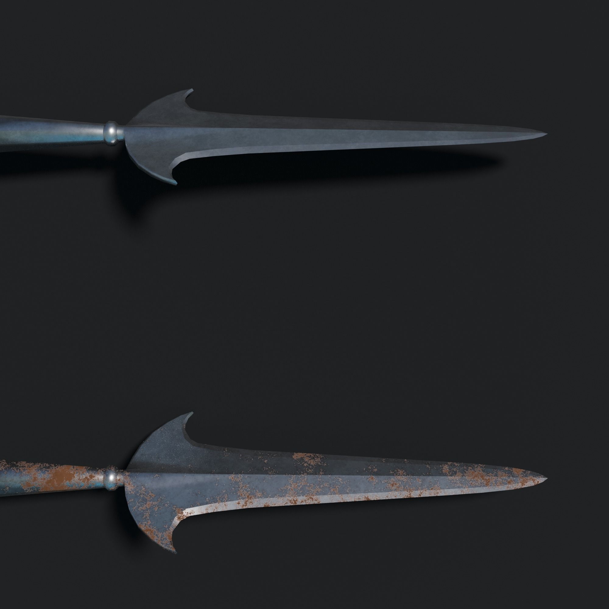 Medieval Partizan Spear Low-poly 3D model_1