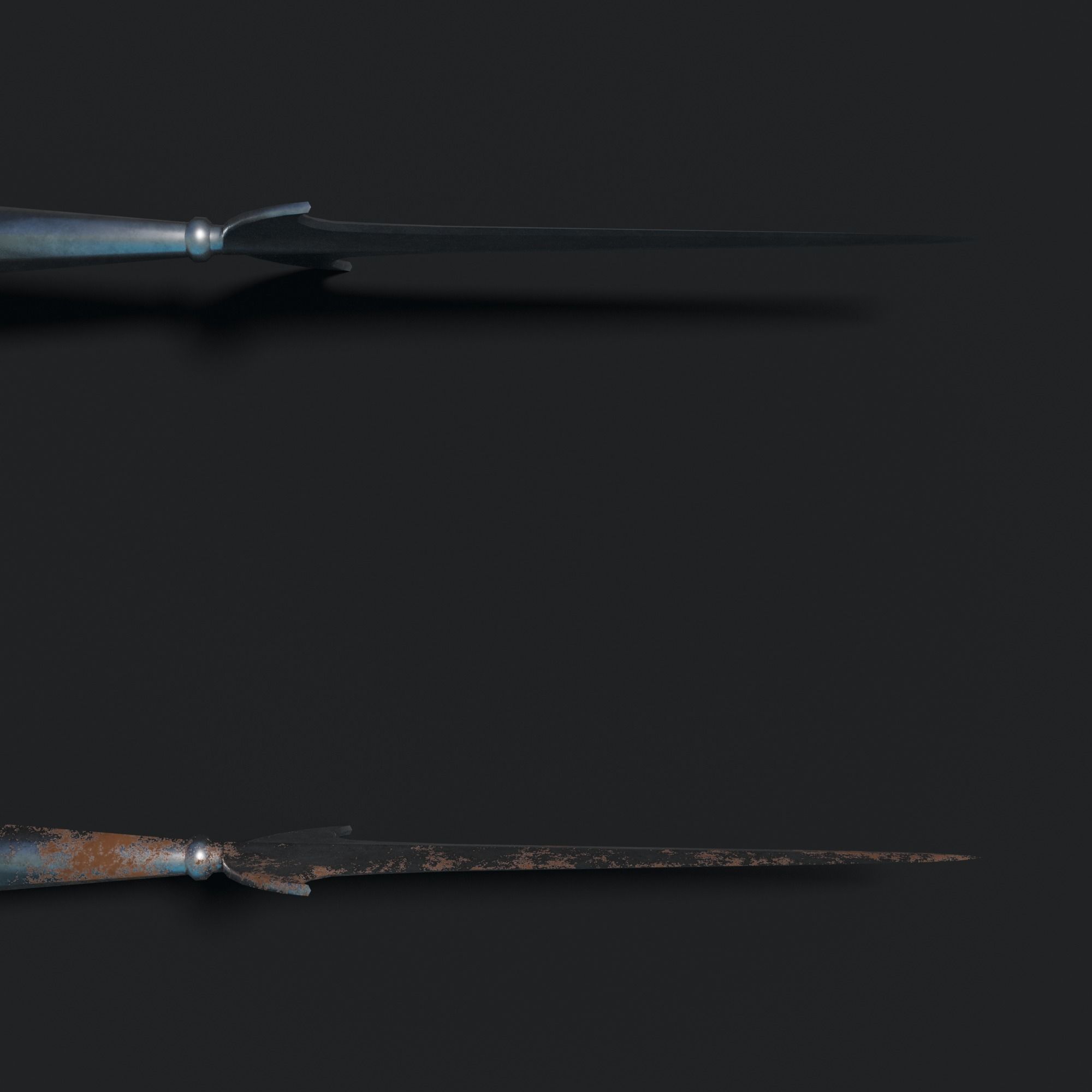 Medieval Partizan Spear Low-poly 3D model_2