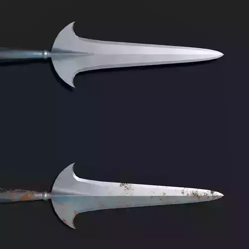 Medieval Partizan Spear Low-poly 3D model