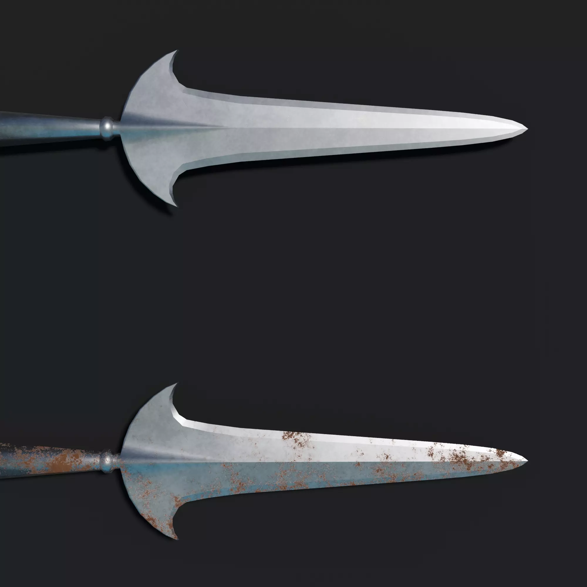 Medieval Partizan Spear Low-poly 3D model_0