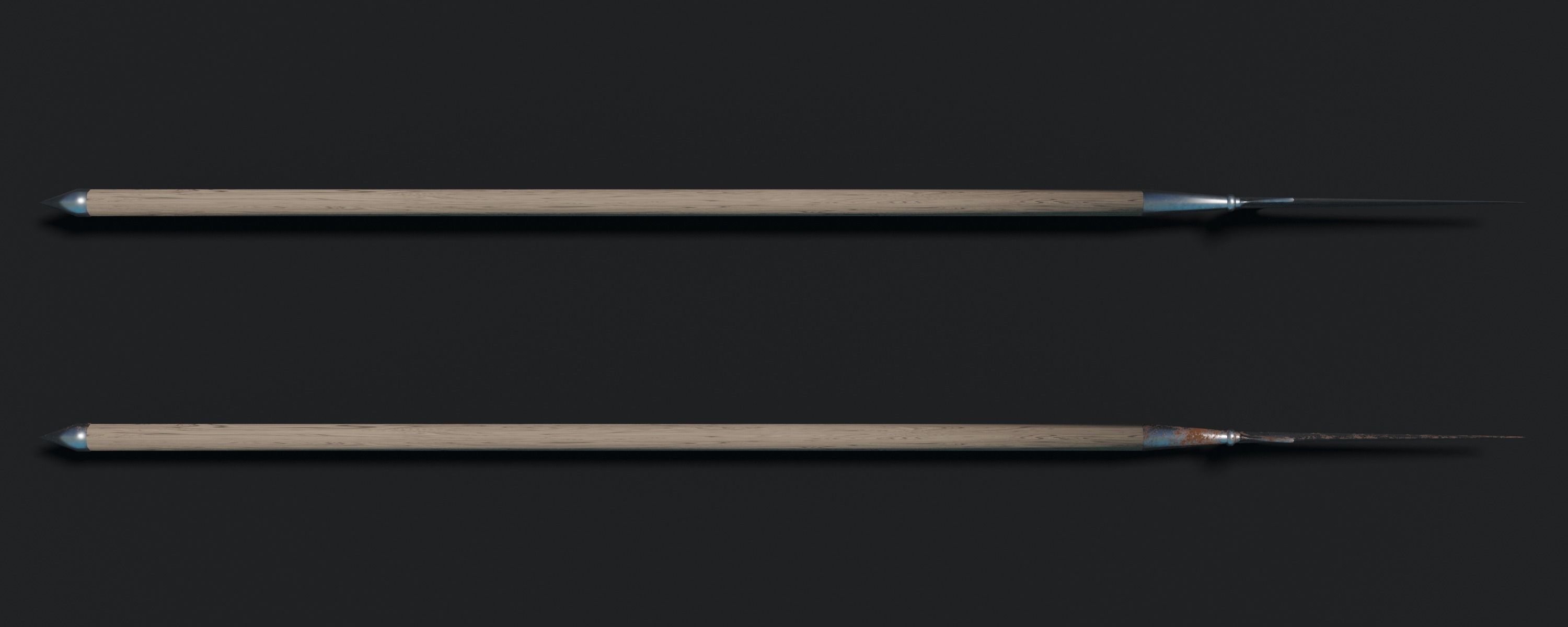 Medieval Partizan Spear Low-poly 3D model_5