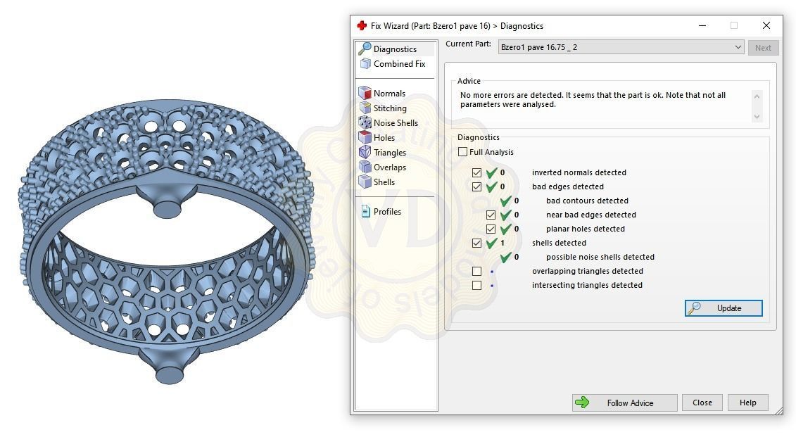 Bzero1 diamond pave ring 3D print model_11