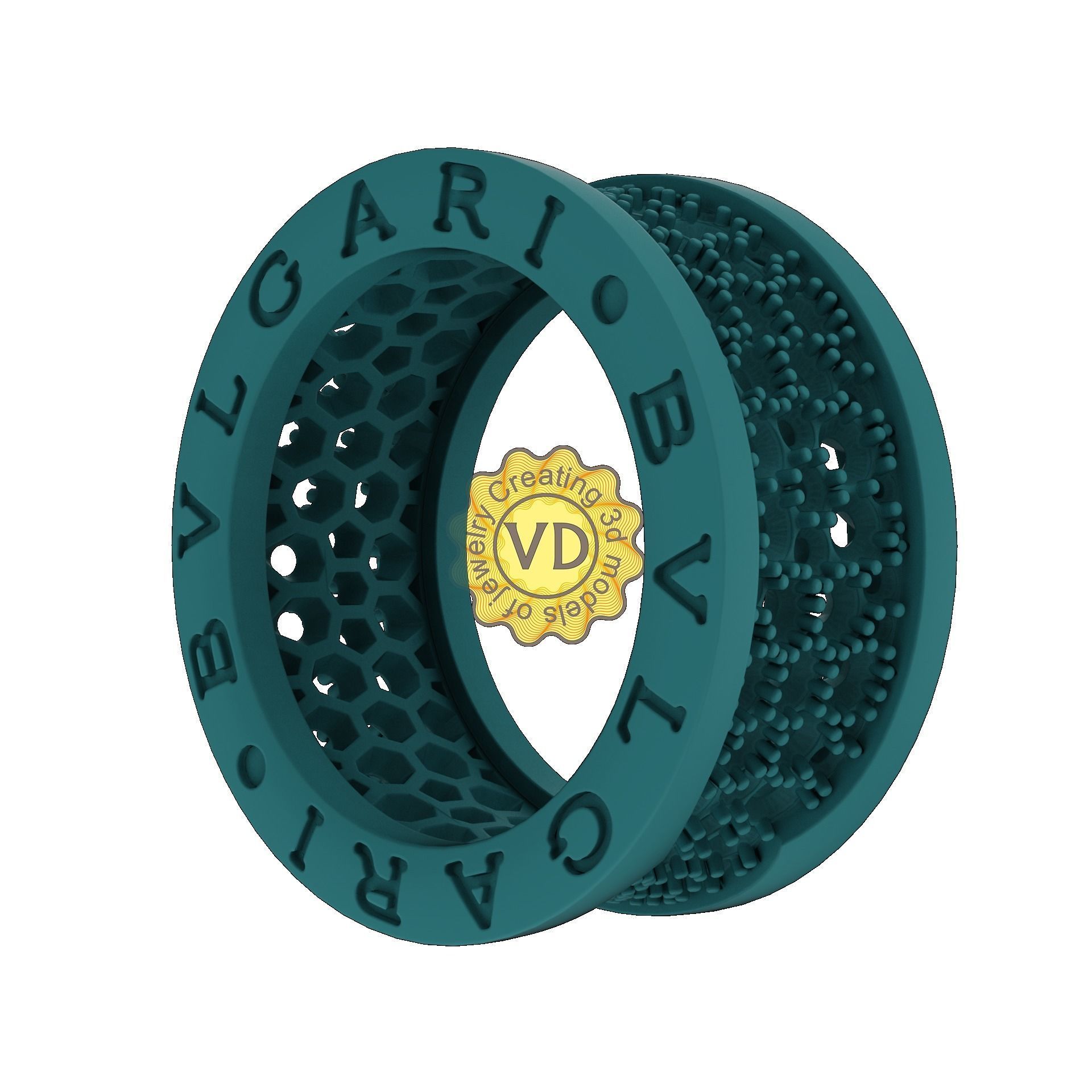 Bzero1 diamond pave ring 3D print model_8