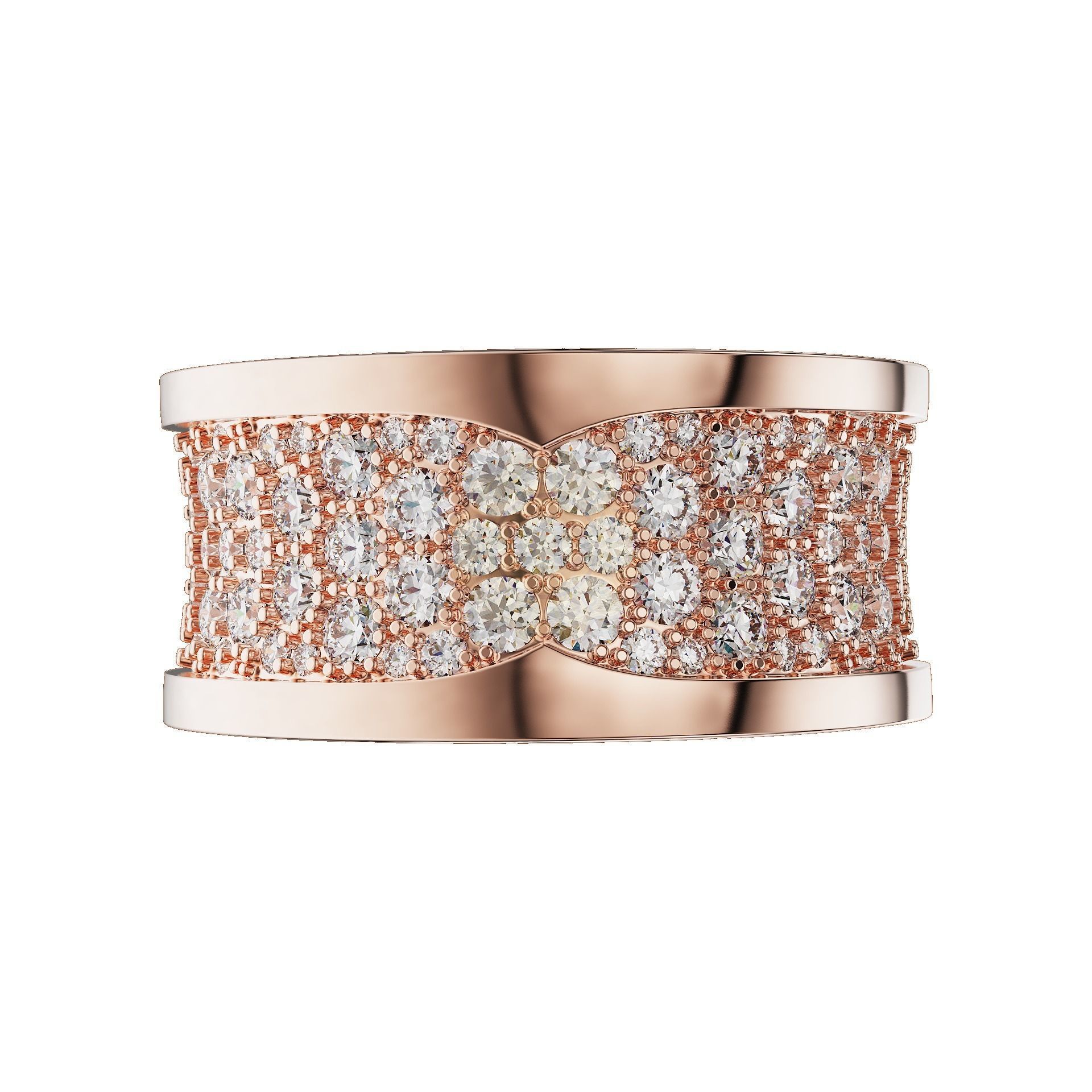 Bzero1 diamond pave ring 3D print model_3