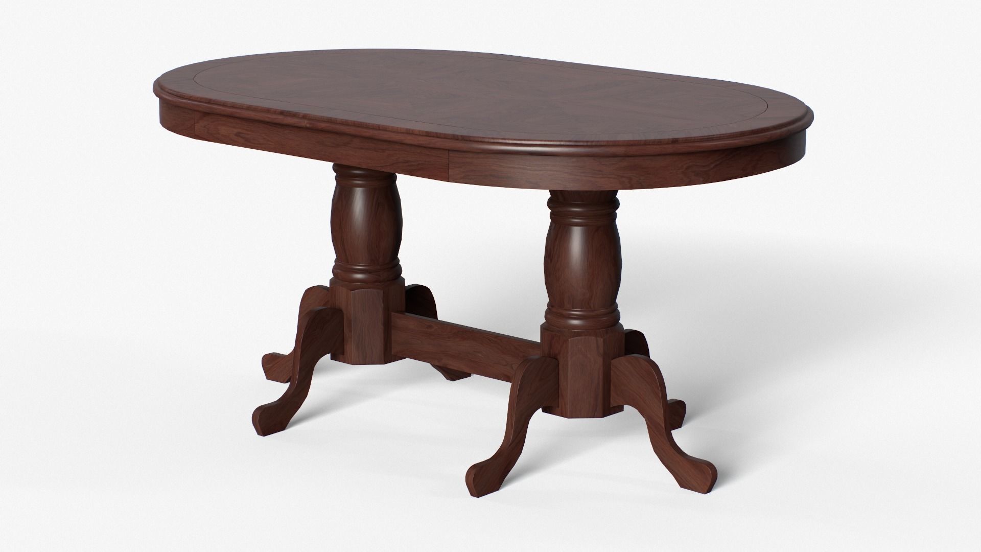 Nilkamal Woodway Dining Table in rubber wood Low-poly 3D model_4