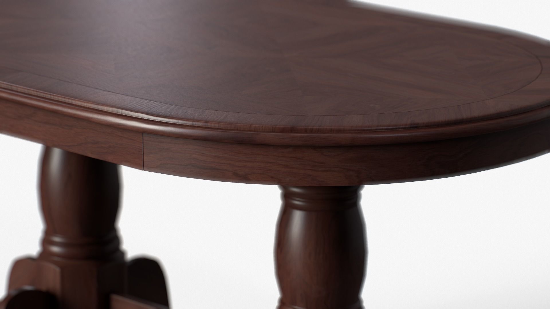 Nilkamal Woodway Dining Table in rubber wood Low-poly 3D model_3