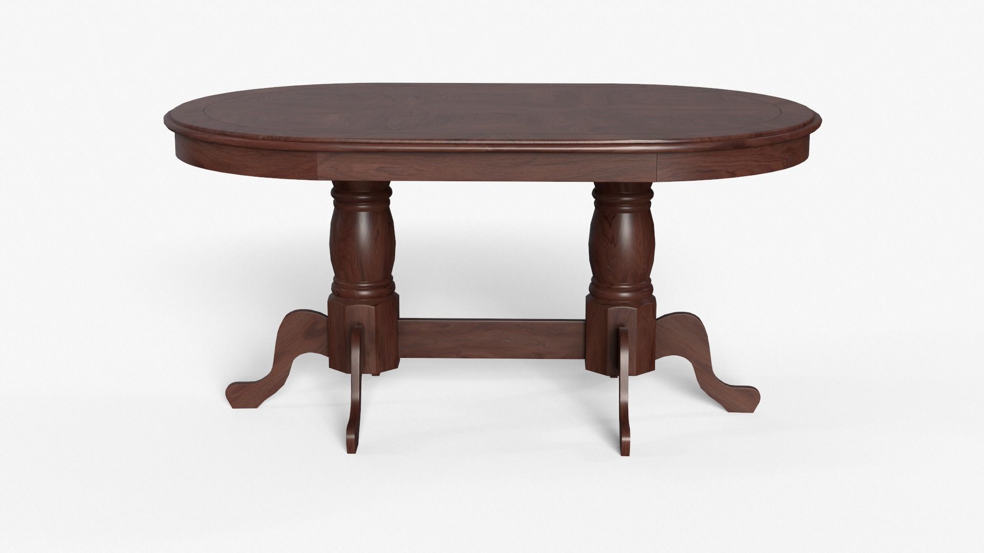 Nilkamal Woodway Dining Table in rubber wood Low-poly 3D model_1