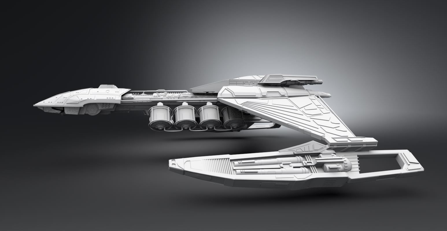 Klingon D5 Tanker Scale model 3D print model_1