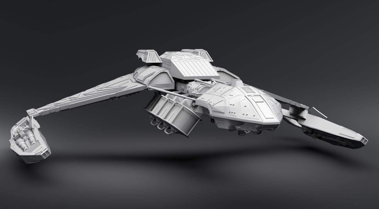 Klingon D5 Tanker Scale model 3D print model_4