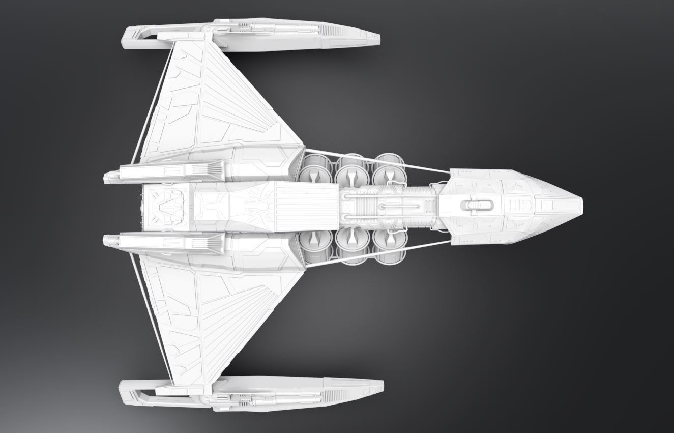 Klingon D5 Tanker Scale model 3D print model_3