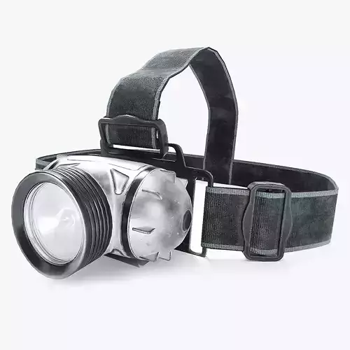 Modern headlamp flashlight on a strap da1 Low-poly 3D model