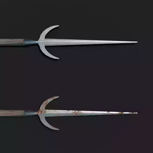 Medieval Ranseur Spear Low-poly 3D model