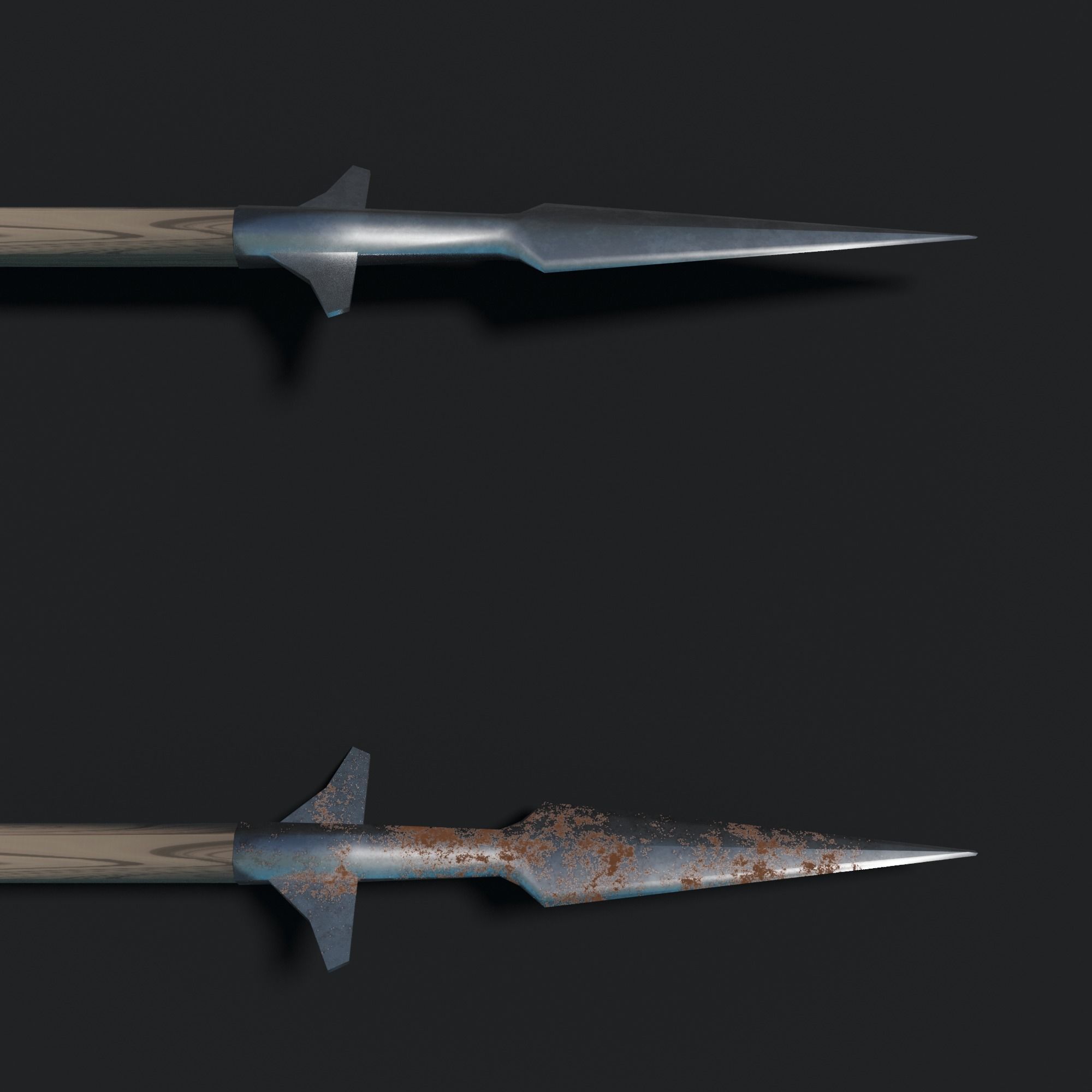Medieval Winged Spear Low-poly 3D model_1