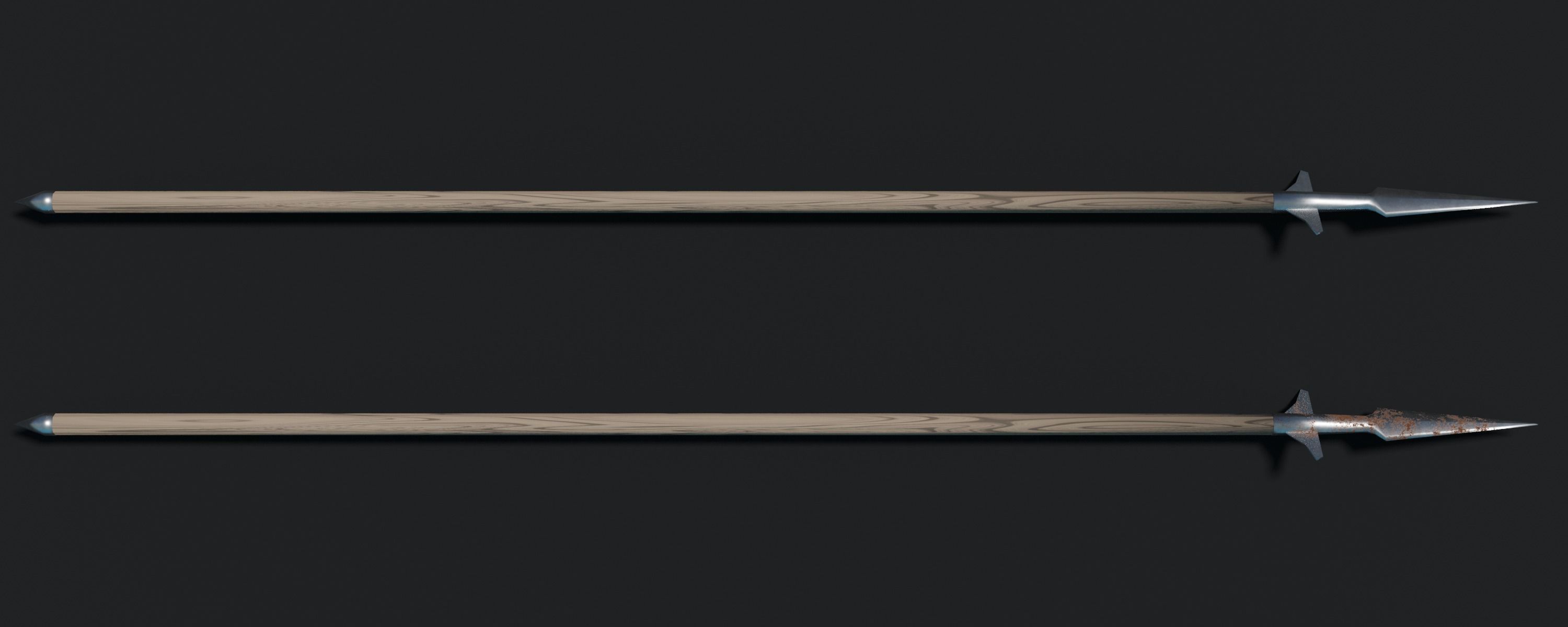 Medieval Winged Spear Low-poly 3D model_4