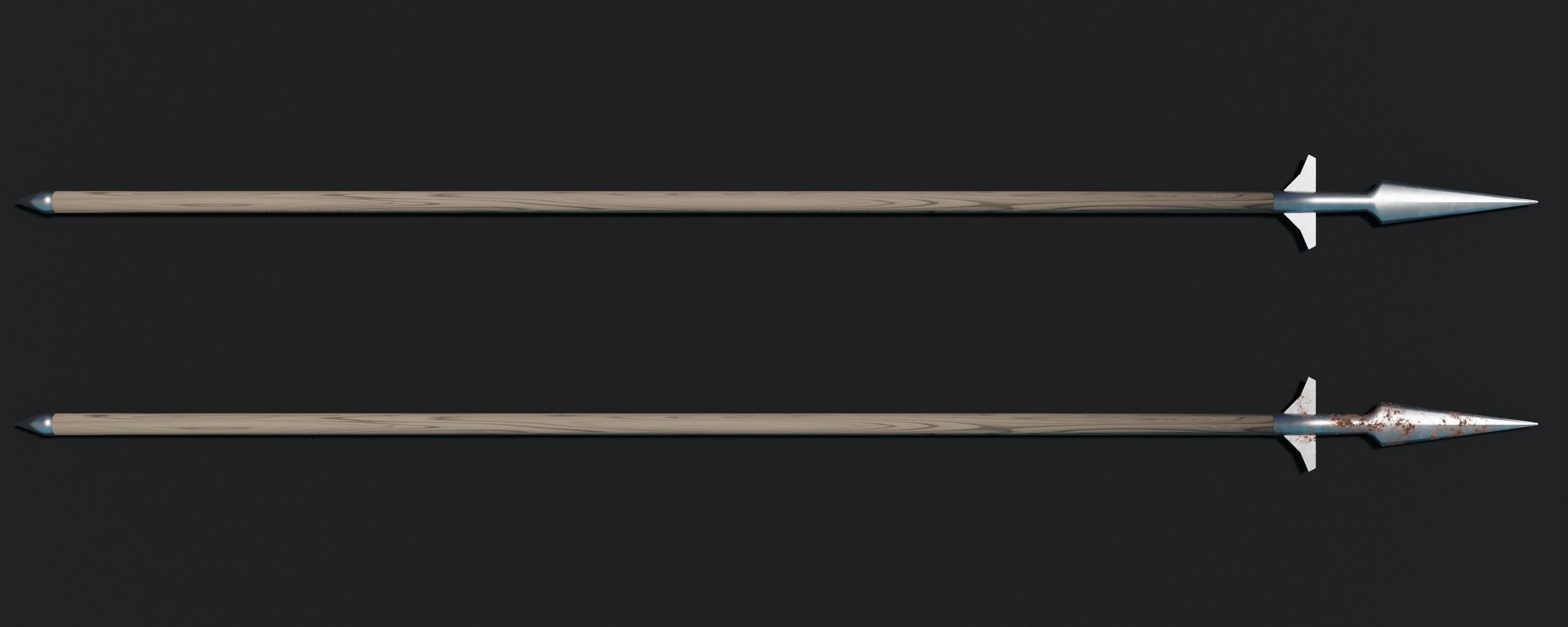 Medieval Winged Spear Low-poly 3D model_3