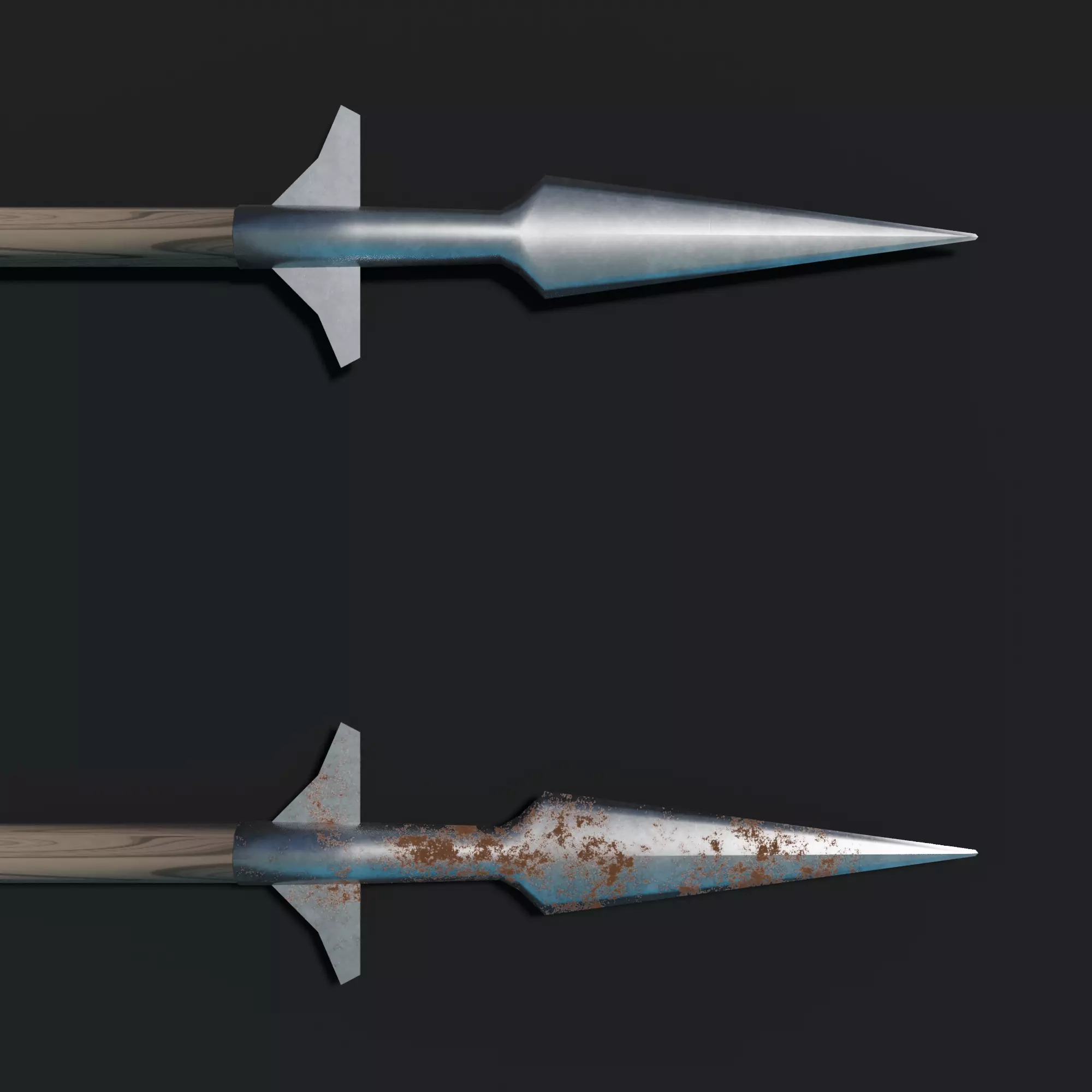 Medieval Winged Spear Low-poly 3D model_0