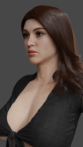 Full Nude Girl Low-poly 3D model