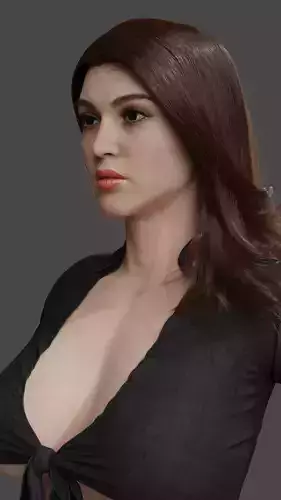 Full Nude Girl Low-poly 3D model