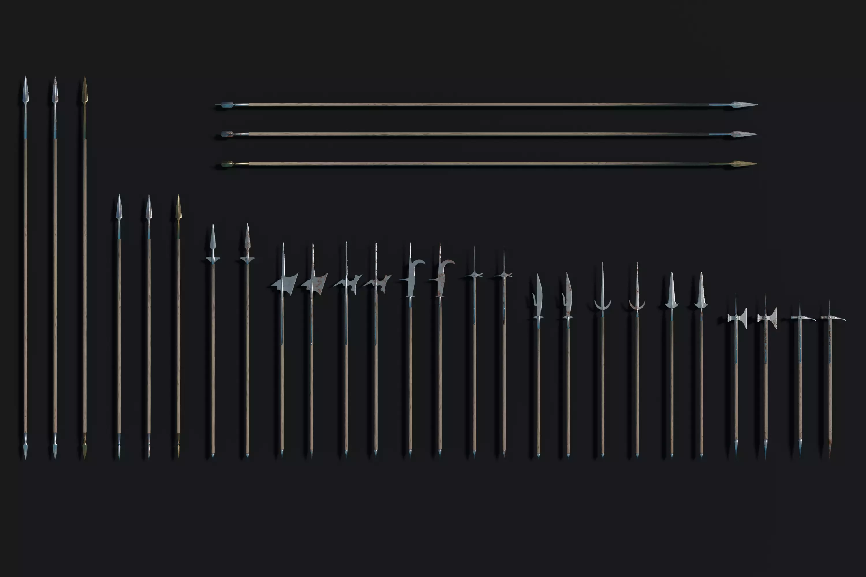 Ancient and Medieval Polearms 3D Model Collection_0