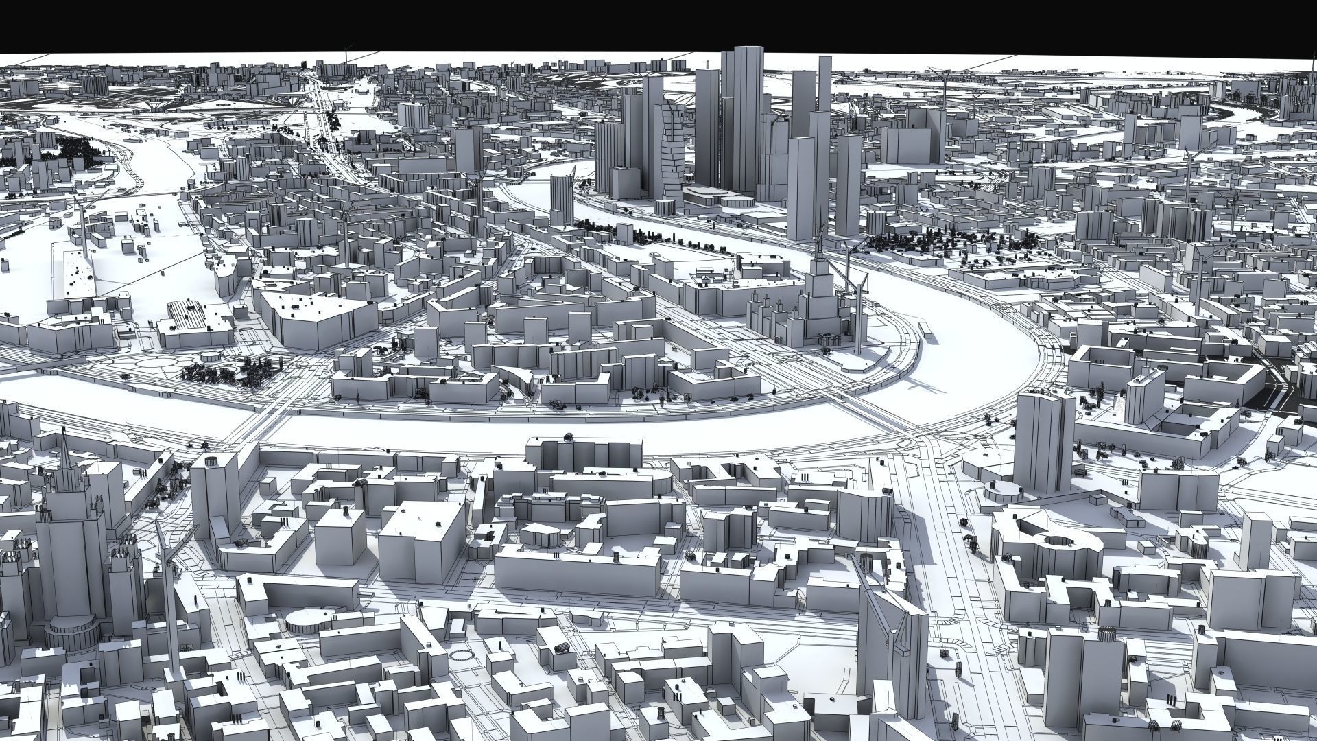 Moscow City Russia Low-poly 3D model_48