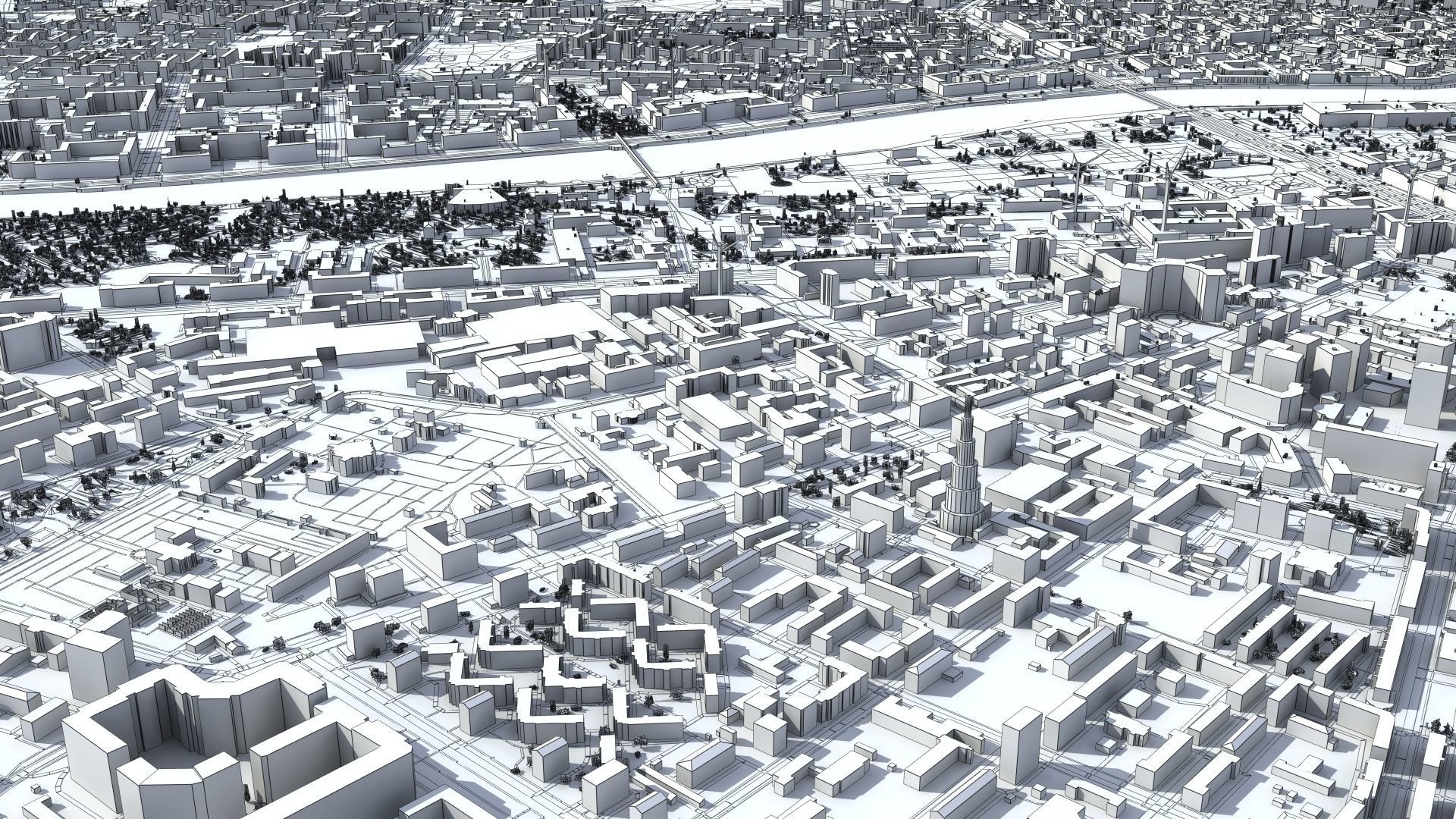 Moscow City Russia Low-poly 3D model_35