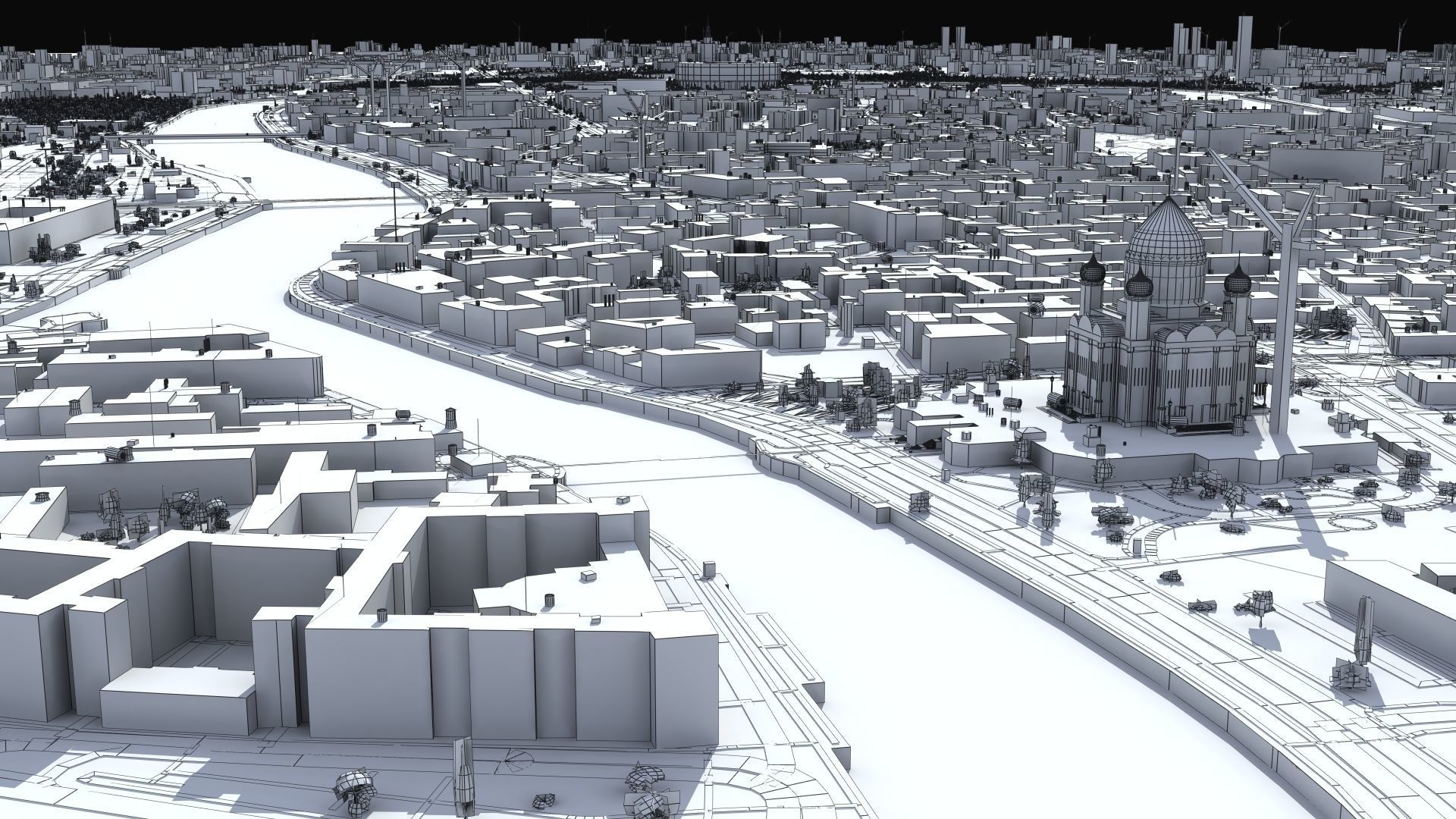 Moscow City Russia Low-poly 3D model_31