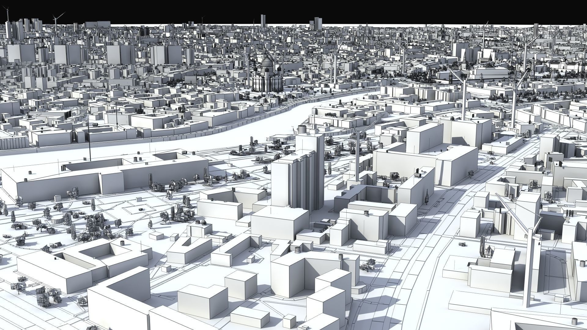 Moscow City Russia Low-poly 3D model_42