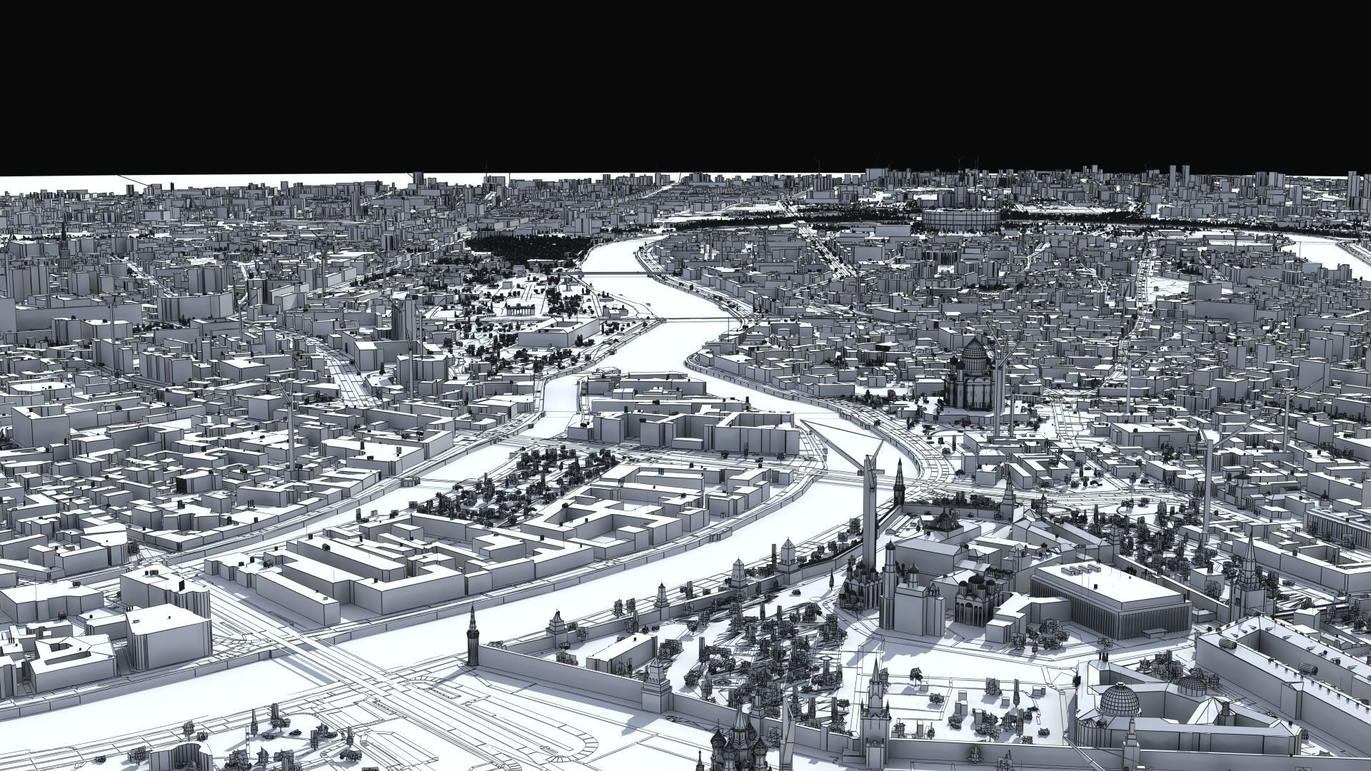 Moscow City Russia Low-poly 3D model_50