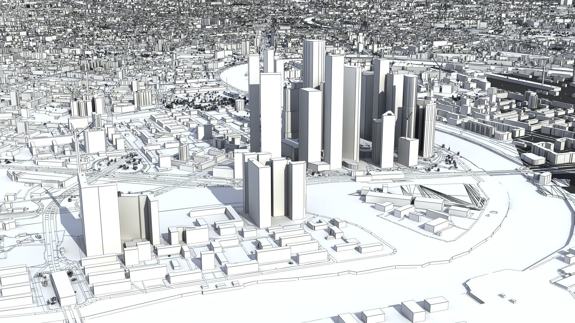 Moscow City Russia Low-poly 3D model_37
