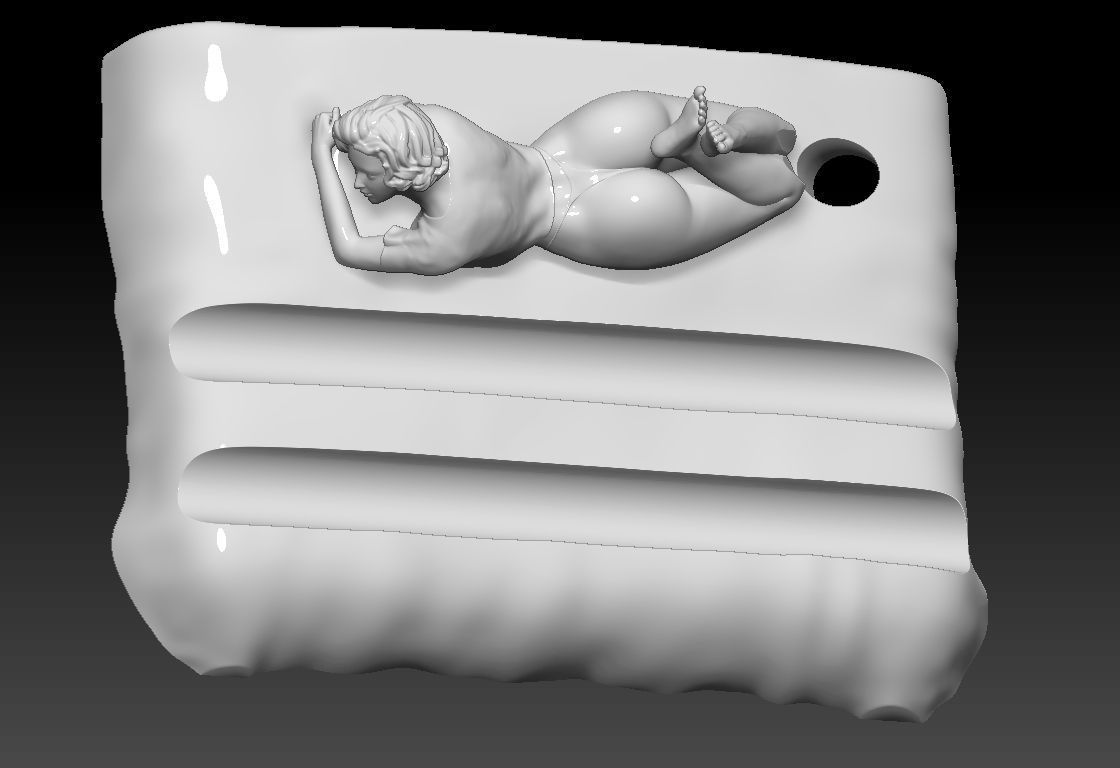 LYING GIRL ON BED 3D print model_6