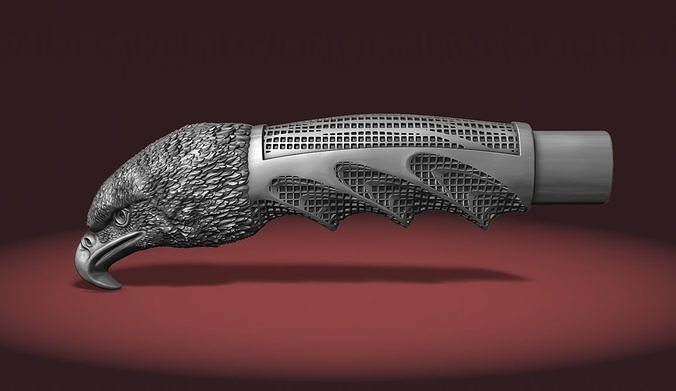 Eagle Head Knife Handle 3D print model
