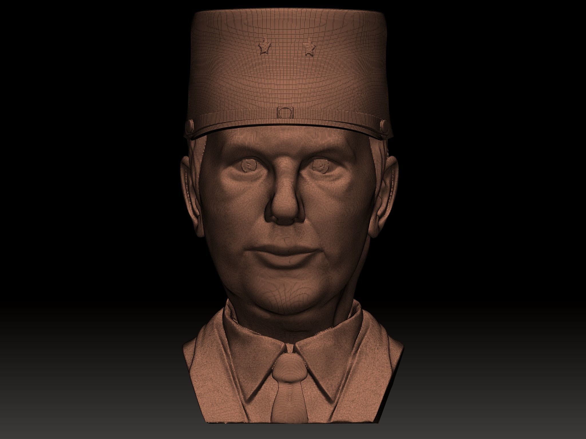 Charles de Gaulle Bust 3D print model_4