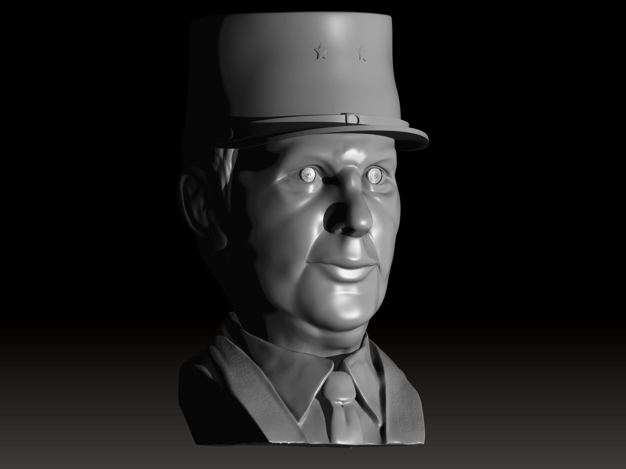 Charles de Gaulle Bust 3D print model_3