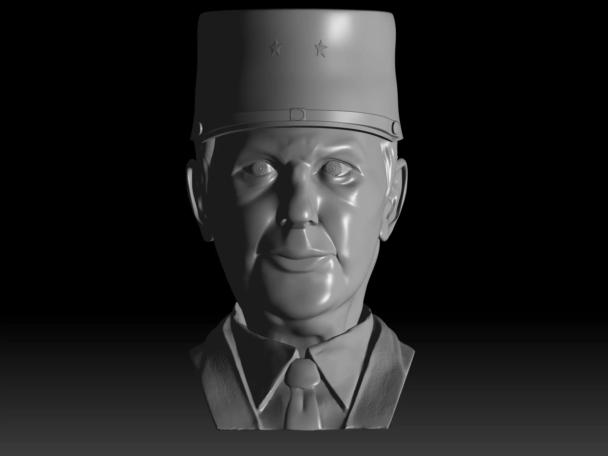 Charles de Gaulle Bust 3D print model_0
