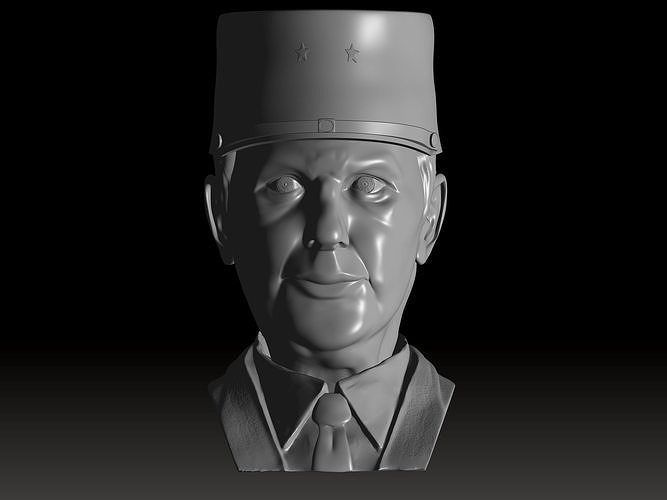 Charles de Gaulle Bust 3D print model