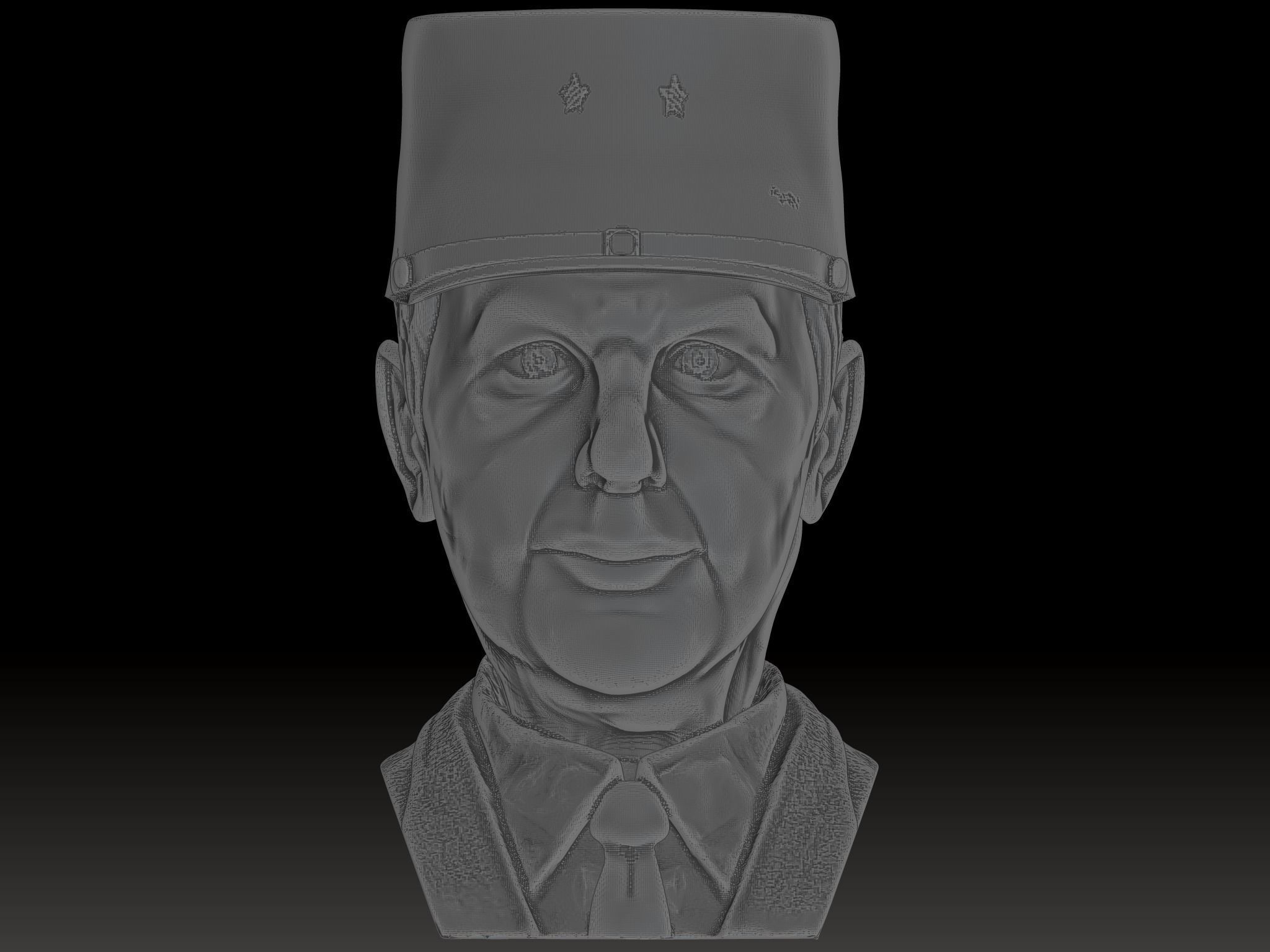 Charles de Gaulle Bust 3D print model_5