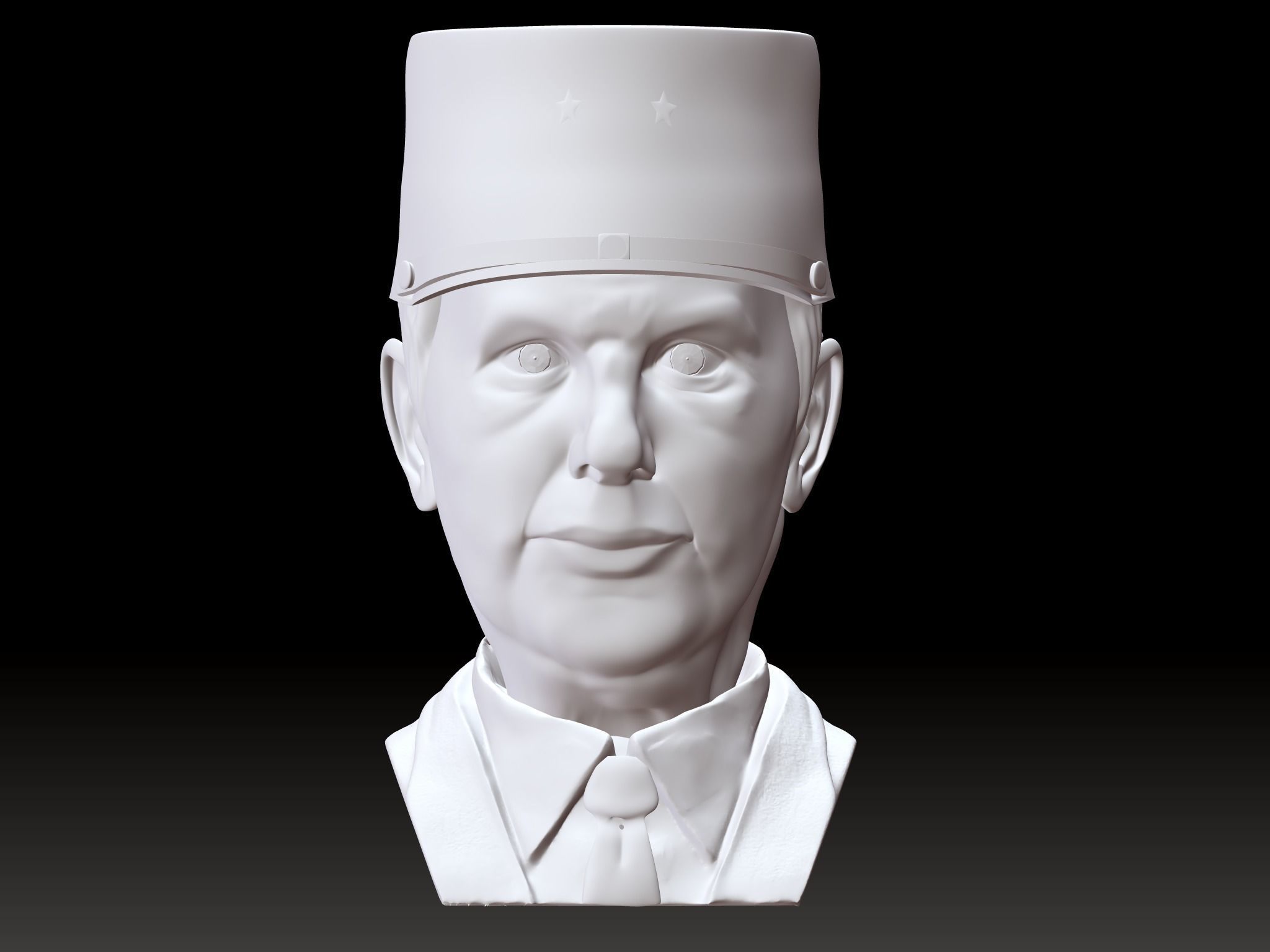Charles de Gaulle Bust 3D print model_2
