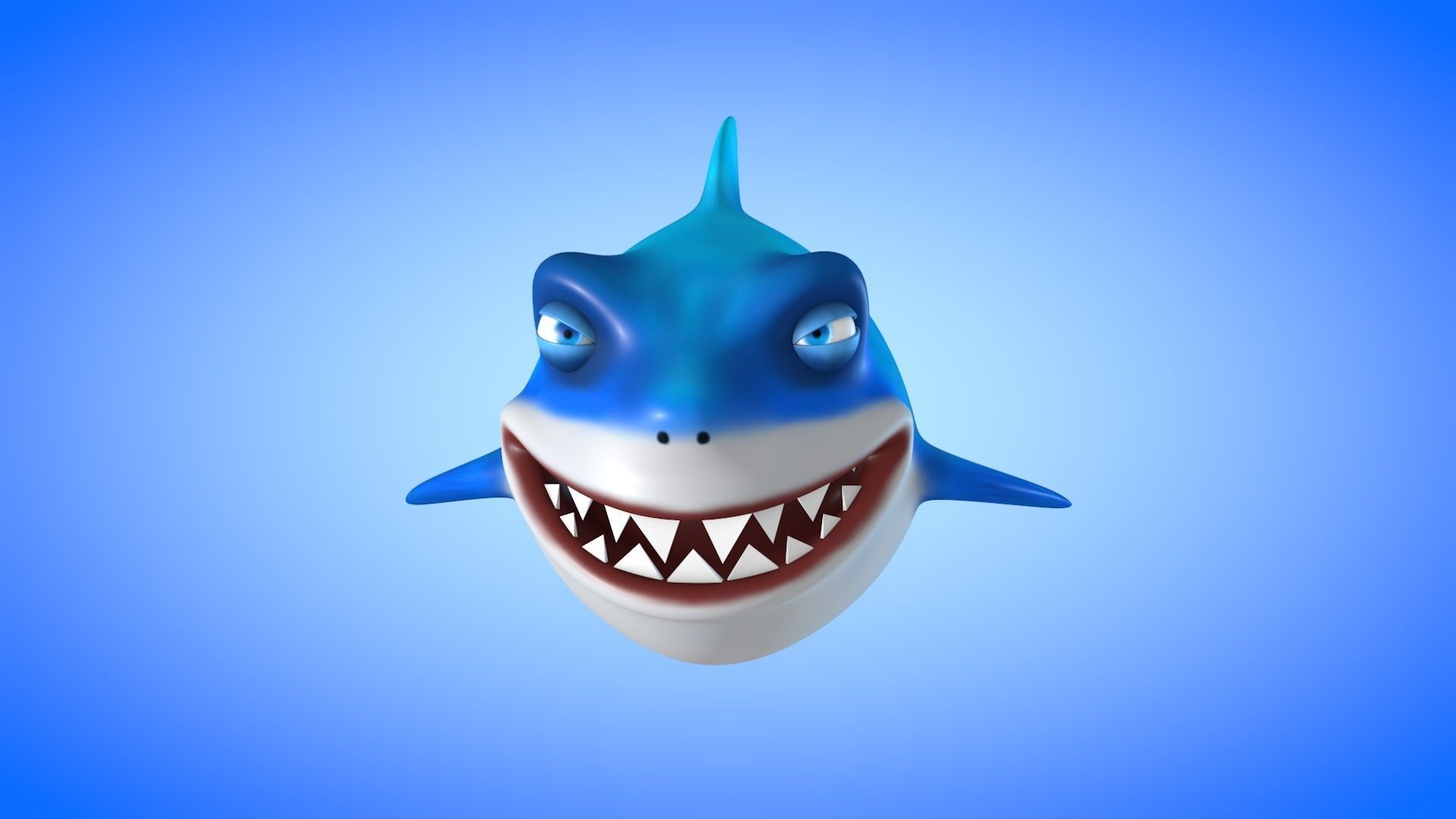 Shark cartoon 3D model_1