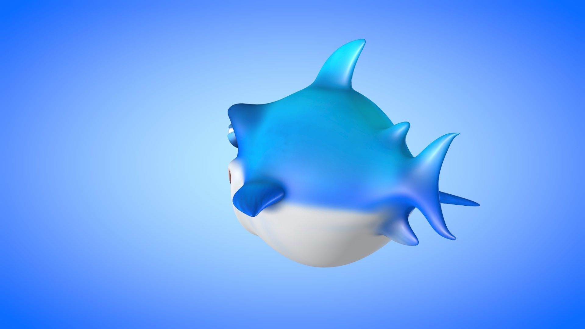 Shark cartoon 3D model_5