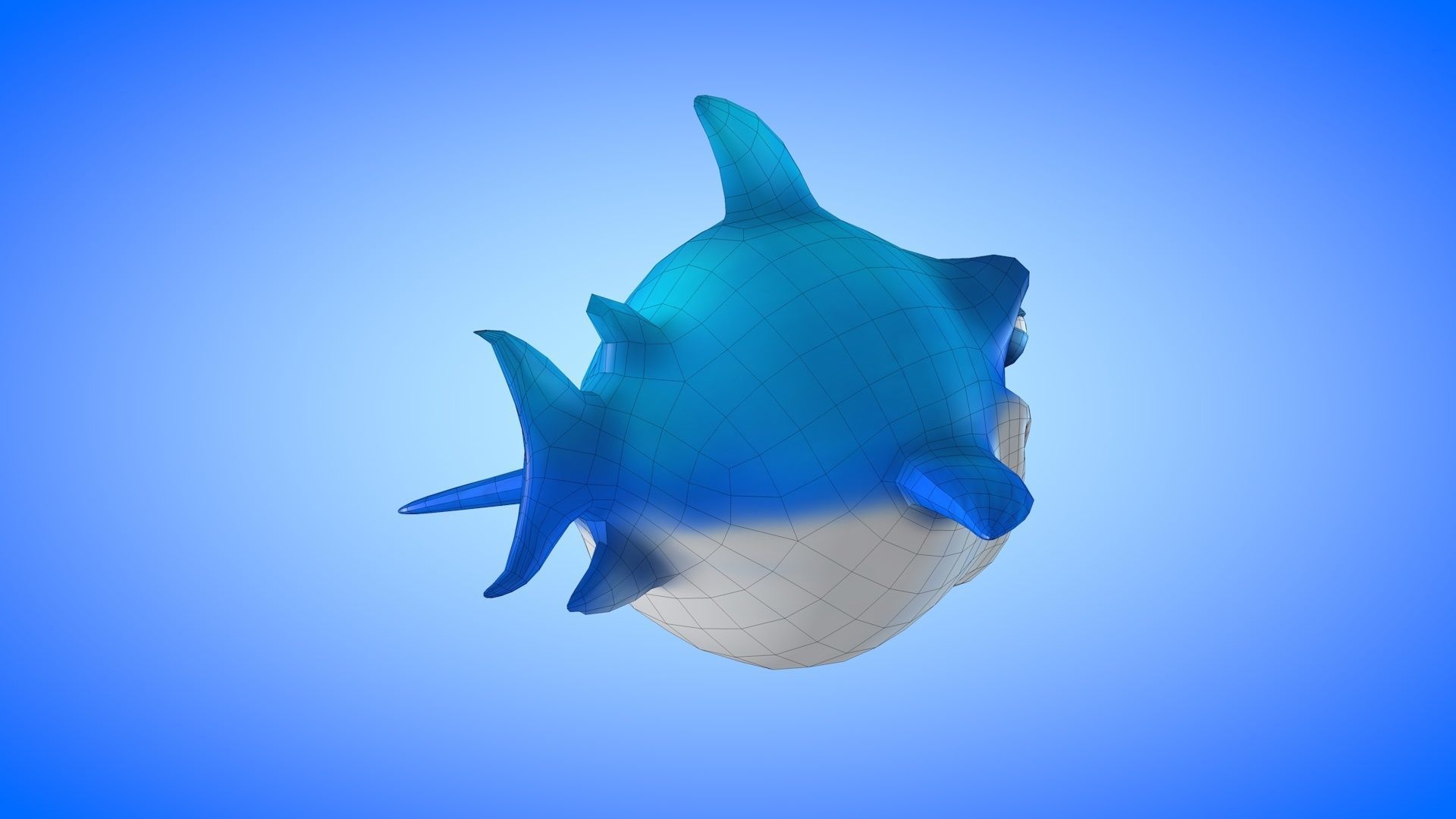 Shark cartoon 3D model_11