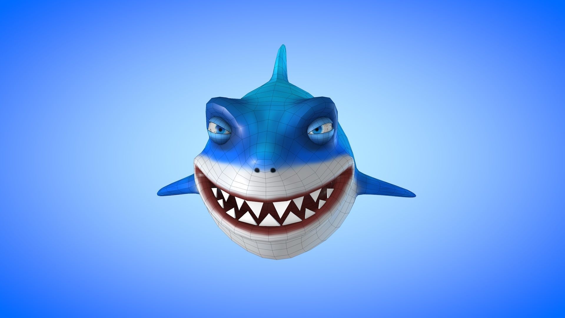 Shark cartoon 3D model_8