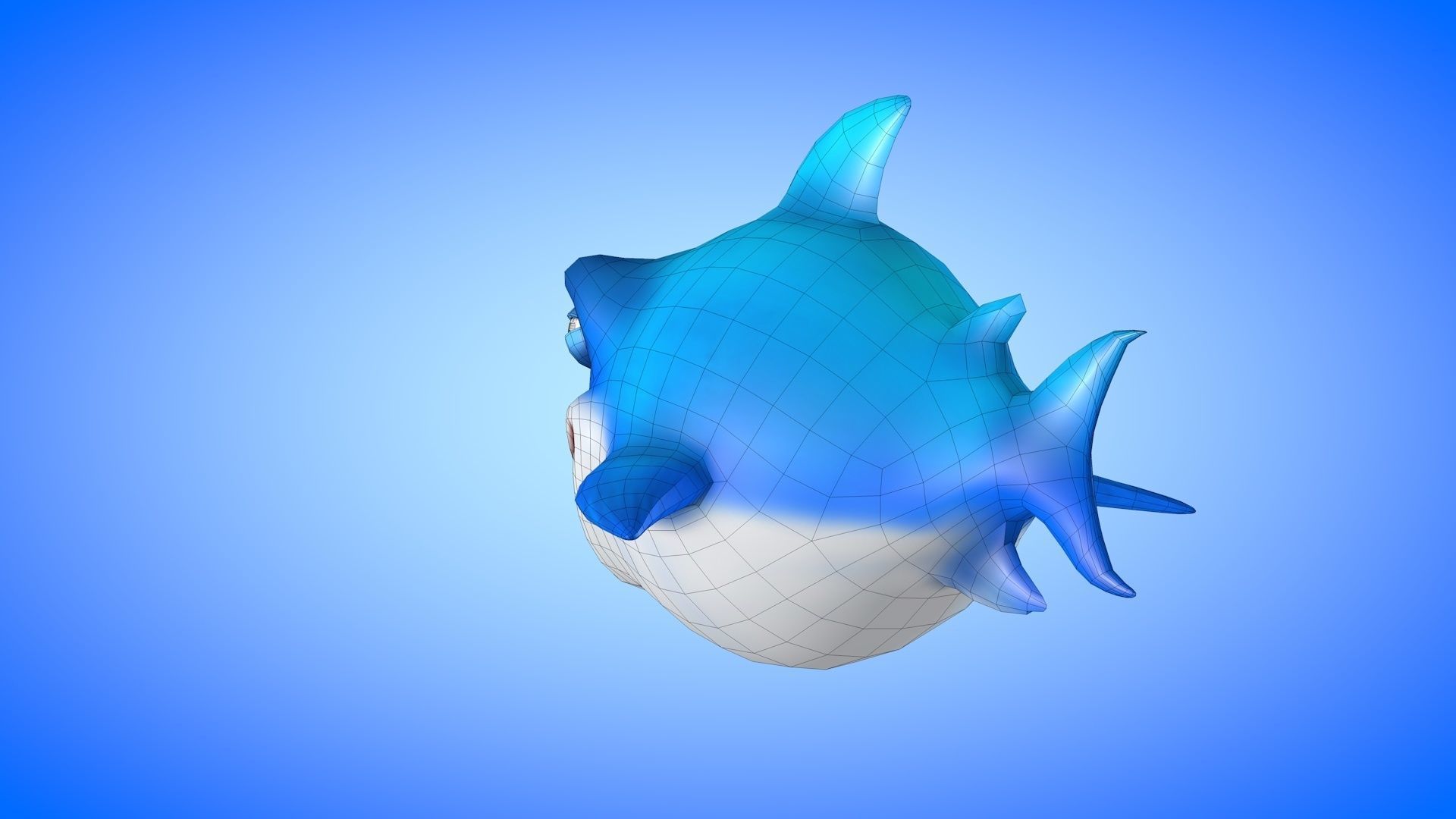 Shark cartoon 3D model_12