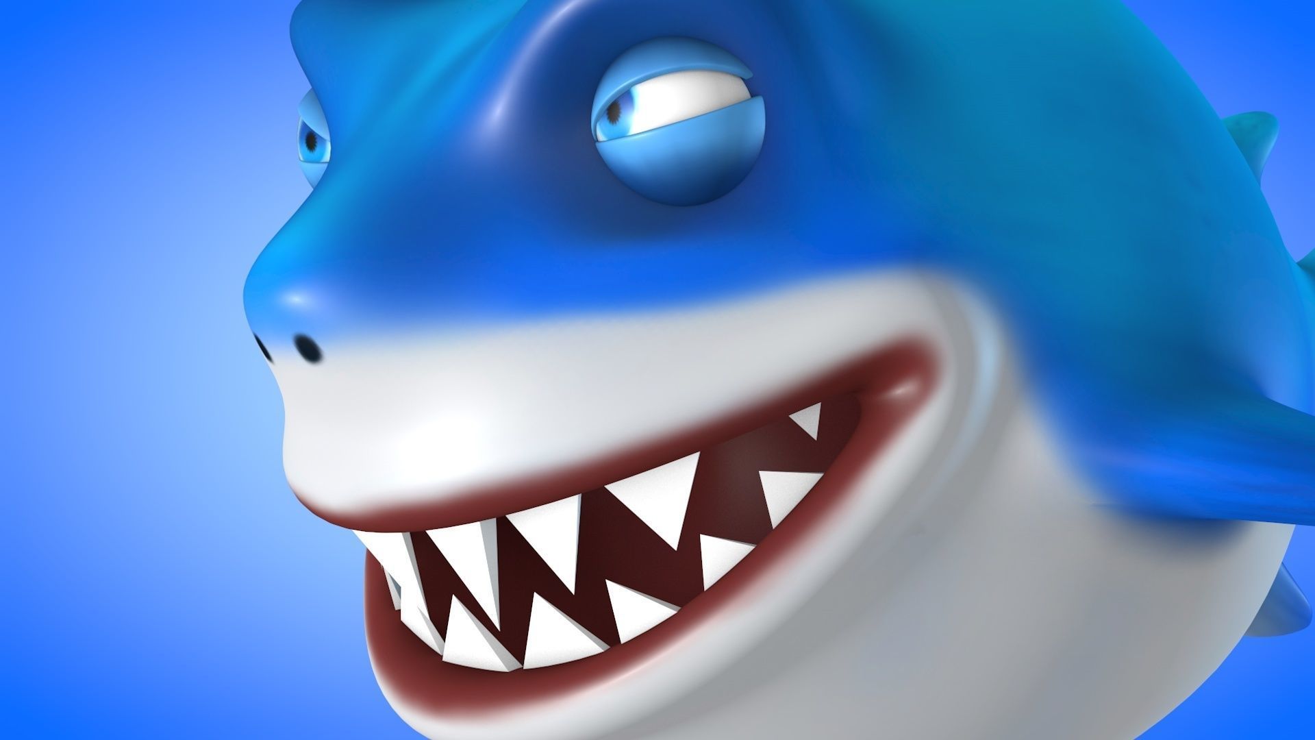 Shark cartoon 3D model_6