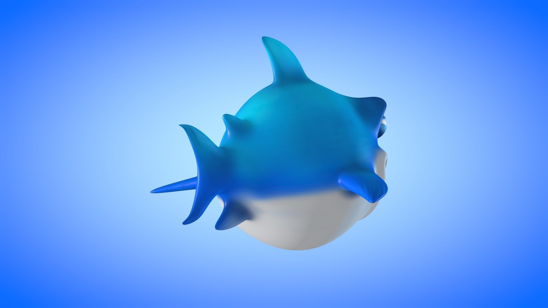 Shark cartoon 3D model_4